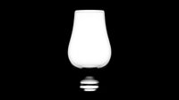 Empty tulip-shaped drinking glass with footed base isolated on transparent background, ready for design use in product mockups, print-on-demand, and digital crafts.