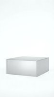 White geometric cube podium platform isolated on light background for product display presentation and mockup design.