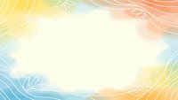 Soft pastel gradient background with delicate white line art botanical elements creating elegant frame border for spring summer design projects.