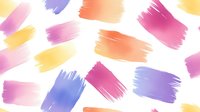 Colorful brush strokes in pink, purple, yellow and orange on white background. Isolated design elements suitable for graphic design, web design, social media graphics, posters and creative projects.