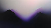 Abstract mountain silhouettes with purple gradient sky creating dramatic valley landscape for modern design projects and atmospheric backgrounds.