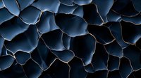 Dark blue cracked surface with glowing edges creates dramatic abstract pattern. Fragmented pieces with illuminated borders form mysterious geometric mosaic background.