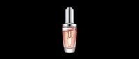 Cosmetic serum bottle with rose gold liquid and chrome pump dispenser, isolated on transparent background. Ready for beauty product design, packaging mockups, skincare marketing, print-on-demand, and digital beauty illustrations.