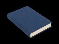 Blue hardcover book isolated on transparent background, ready for design use in stickers, clipart, print on demand, T-shirts, and educational materials.