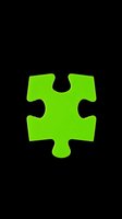 Bright green puzzle piece isolated on transparent background, ready for stickers, T-shirt design, print on demand, clipart, and sublimation projects.