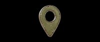 Weathered olive green location pin isolated on transparent background, ready for map design, UI elements, navigation graphics, t-shirt prints, and digital design projects.