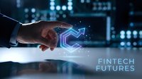 Businessman hand holding glowing neon arrow symbol representing financial growth and digital innovation in fintech sector for business and technology concepts.