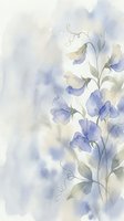 Delicate purple sweet pea flowers with soft watercolor background for wedding invitations, greeting cards and feminine design projects.