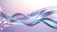 Abstract flowing wave with glittering particles on soft purple gradient background for modern digital design and creative projects.