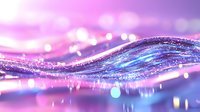Magical glowing wave with sparkles and bokeh effects in pink and blue colors creating dreamy abstract background for fantasy and celebration designs.