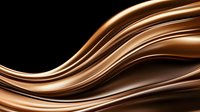 Smooth flowing copper metallic waves create elegant abstract curves and lines against black background, glossy bronze gradient texture for luxury designs.