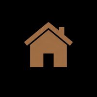 Brown house icon isolated on black background for web design, mobile apps and user interface elements.