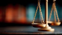 Brass scales of justice on dark background with dramatic lighting and selective focus, symbolizing law, judgment, and legal proceedings in courtroom.