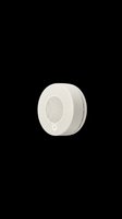 Compact round wireless speaker in white, isolated on transparent background. Ready for tech product design, stickers, print on demand, T-shirts, and clipart use.
