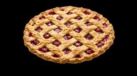 Homemade berry pie with golden lattice crust isolated on transparent background, ready for clipart, print-on-demand, t-shirt designs, stickers, and sublimation projects.