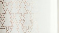 Rose gold geometric pattern with triangular and linear elements on cream background for modern interior design and textile applications.