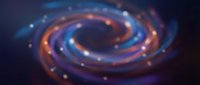Cosmic spiral galaxy with glowing orange and blue nebula clouds, swirling stellar formation with bright stars scattered throughout deep space astronomy scene.