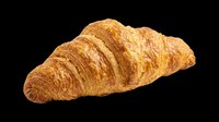 Freshly baked croissant with golden, flaky layers isolated on transparent background. Ready for bakery menus, food packaging, recipe blogs, print-on-demand products and culinary designs.