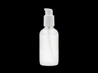 Clear pump bottle isolated on transparent background, ready for cosmetics, skincare, and beauty product design use on t-shirts, stickers, and print-on-demand items.
