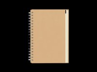 Kraft spiral notebook isolated on transparent background, ready for stickers, T-shirt design, print on demand, clipart, and sublimation projects.