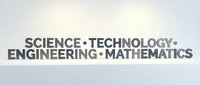 STEM education concept with science technology engineering mathematics text on clean modern background for academic learning programs.