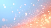 Dreamy pastel sky background with glowing bokeh lights and sparkles in coral pink and baby blue colors creates magical atmospheric effect.