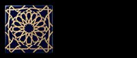 Ornate navy blue and gold geometric tile with intricate Islamic arabesque pattern, isolated on transparent background, ready for stickers, print on demand, and T-shirt design.