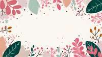 Decorative floral frame with pink, green, and orange leaves and berries on light background, suitable for greeting cards and invitations.