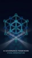 Geometric lattice structure with glowing cyan and blue neon lines forming interconnected cube pattern on dark background, representing digital network and data architecture.