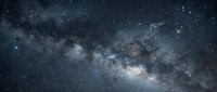 Stunning Milky Way galaxy stretching across dark starry night sky with cosmic dust clouds and bright stellar formations for astronomy and space content.