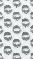 White USB charging cables arranged in repeating pattern on clean background for technology and electronics design projects.
