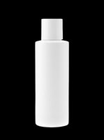 White blank cosmetic bottle with cap, isolated on transparent background. Ready for branding mockups, product design, print on demand, stickers, and packaging presentations.