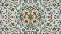 Vintage floral mandala seamless pattern with ornate botanical motifs in muted colors. Decorative wallpaper design for textiles, home decor and crafts.