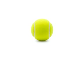 Yellow tennis ball isolated on white background for sports and recreation design projects.