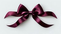 Elegant burgundy satin bow with shiny texture isolated on white background. Decorative ribbon element for gift wrapping, holiday decor, and design projects.