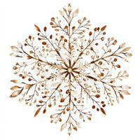 Watercolor botanical mandala with brown branches, leaves and berries in radial symmetry pattern. Elegant nature-inspired design for wall art.