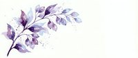 Watercolor purple botanical branch with delicate leaves and gold speckles on white background for wedding invitations and feminine design projects.
