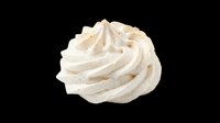 Swirled whipped cream dollop isolated on transparent background, ready for food design, stickers, t-shirt prints, menus, clipart, and print on demand projects.