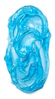 Bright blue gel or slime with glossy, translucent texture isolated on white background, suitable for cosmetics, skincare, or design projects.