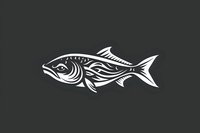 White fish silhouette with decorative tribal pattern design on dark background, isolated graphic element for logos and creative projects.