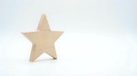 Wooden star shape isolated on white background for craft projects and decorative design applications.