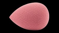 Soft pink beauty sponge with textured surface, isolated on transparent background. Ready for makeup, cosmetics, and beauty product design use including clipart, sublimation, and print-on-demand applications.