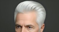 Senior man with white hair and facial wrinkles against neutral background, suitable for healthcare, aging, business, and lifestyle design projects.