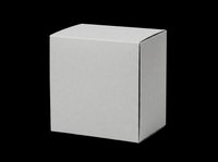 Blank gray cardboard box isolated on transparent background, ready for packaging design, product mockups, e-commerce graphics, print-on-demand projects, and commercial branding applications.