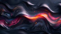 Cosmic abstract background with flowing waves in dark navy, vibrant red, and pink colors creating dynamic motion effect against starry space atmosphere.