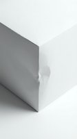 White geometric cube with clean shadows on neutral background for modern minimalist design and architectural visualization projects.