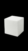 White foam cube isolated on transparent background, ready for design projects, t-shirt graphics, stickers, sublimation printing, and print-on-demand products.