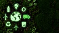 Young woman with light skin tone, wearing casual clothing, holding a glowing green leaf symbolizing environmental sustainability and eco-friendly practices for renewable energy and green technology concepts.