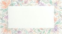 Watercolor floral frame with soft pastel leaves and botanical elements on white background. Elegant border for wedding invitations and greeting cards.
