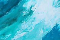 Abstract fluid art background in turquoise and white colors with flowing marble effect and dynamic swirling patterns creates ethereal underwater atmosphere.